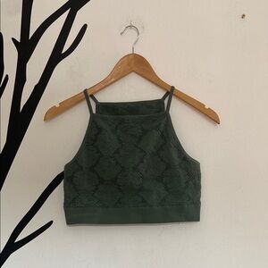 Aerie green jacquard sports top, L